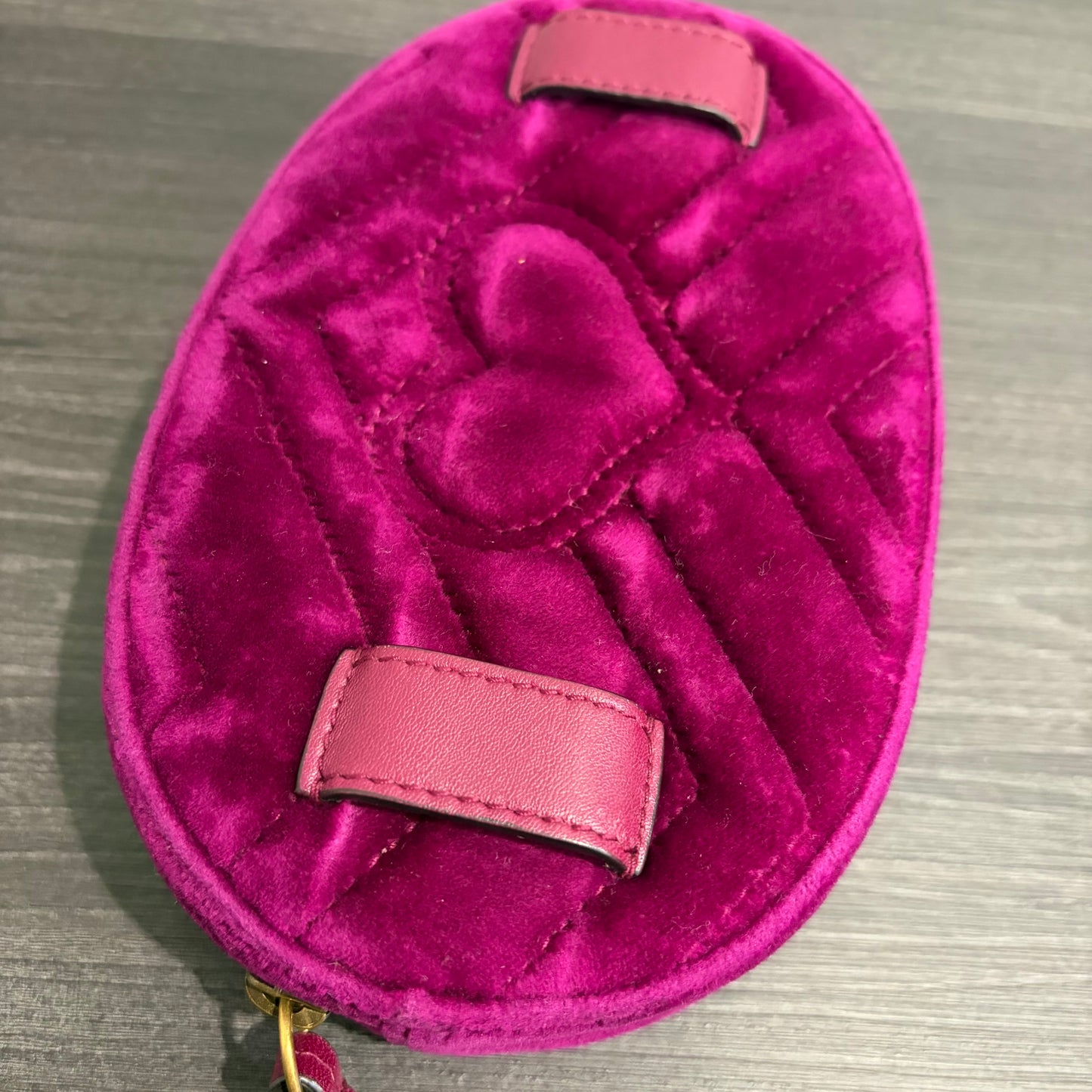 8893 GUCCI Purple GG Marmont Belt Bag Matelasse Velvet MSRP $980