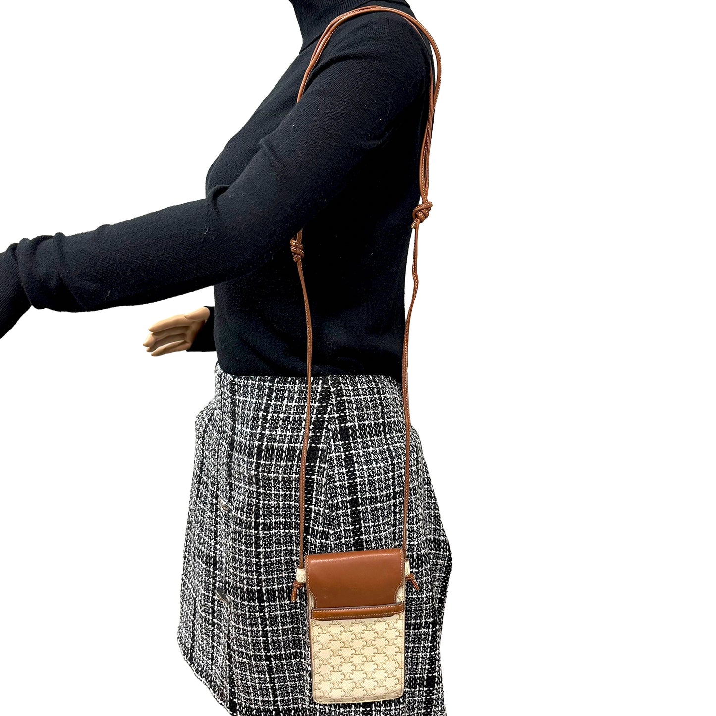 #1119 CELINE Triomphe Phone & Card Crossbody