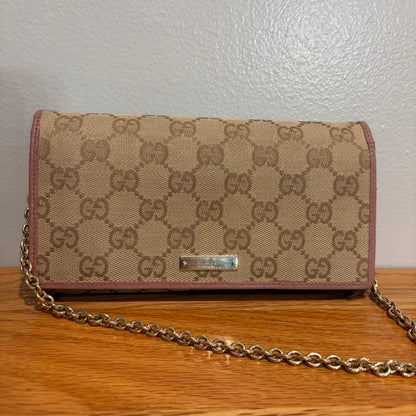 #3234 GUCCI Canvas Wallet on Chain