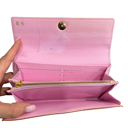 #1101-03 LOUIS VUITTON x MURAKAMI White & Pink Sarah Wallet with Removable Chain