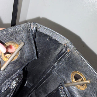 #1106 CHANEL Vintage Black Lambskin Tote