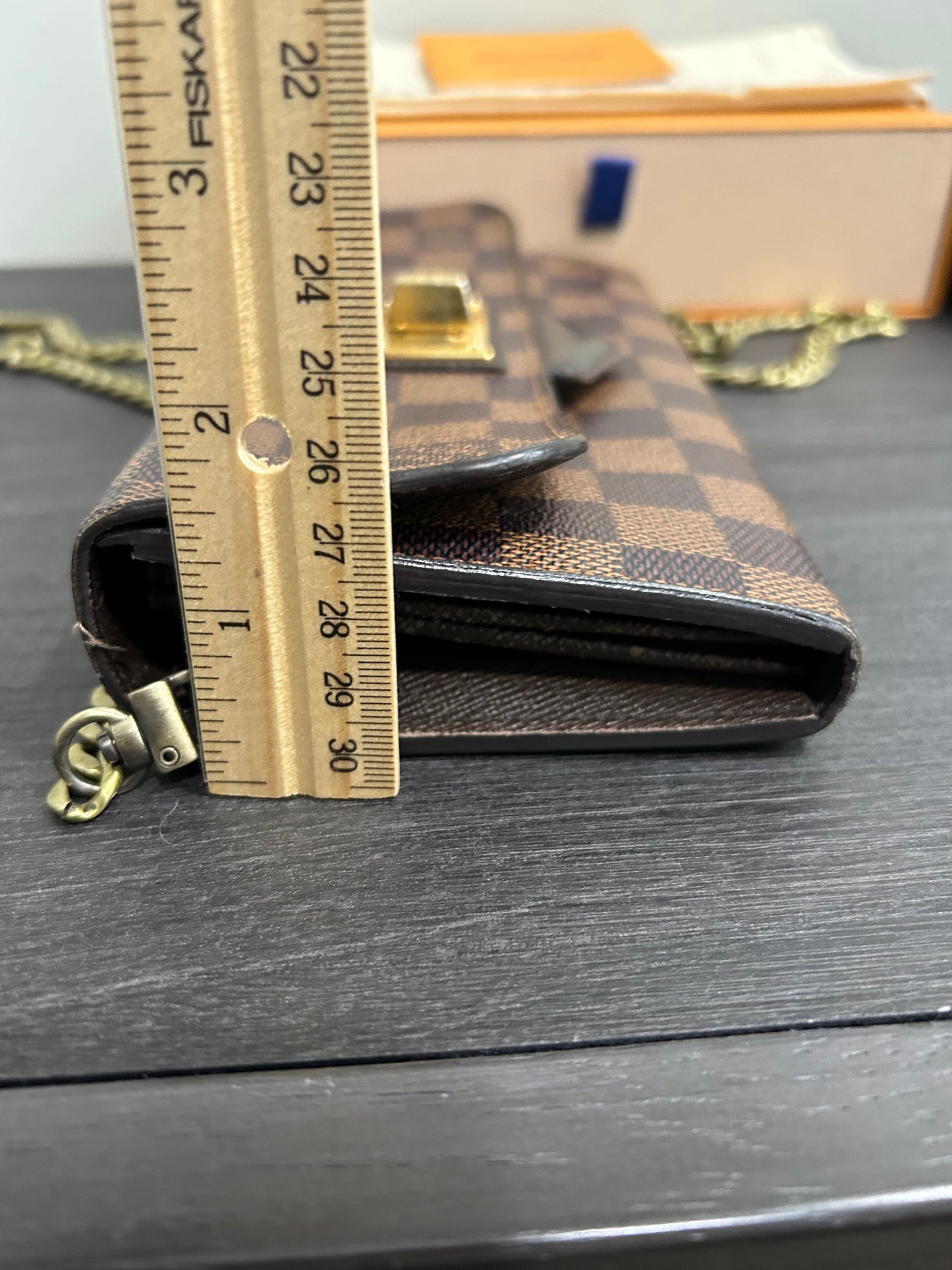 SOLD! Louis Vuitton Damier Wallet on Chain
