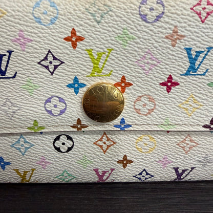 #1101-03 LOUIS VUITTON x MURAKAMI White & Pink Sarah Wallet with Removable Chain