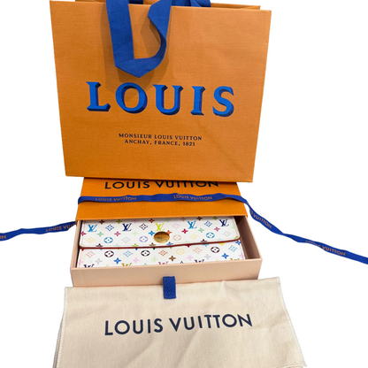 #1101-03 LOUIS VUITTON x MURAKAMI White & Pink Sarah Wallet with Removable Chain