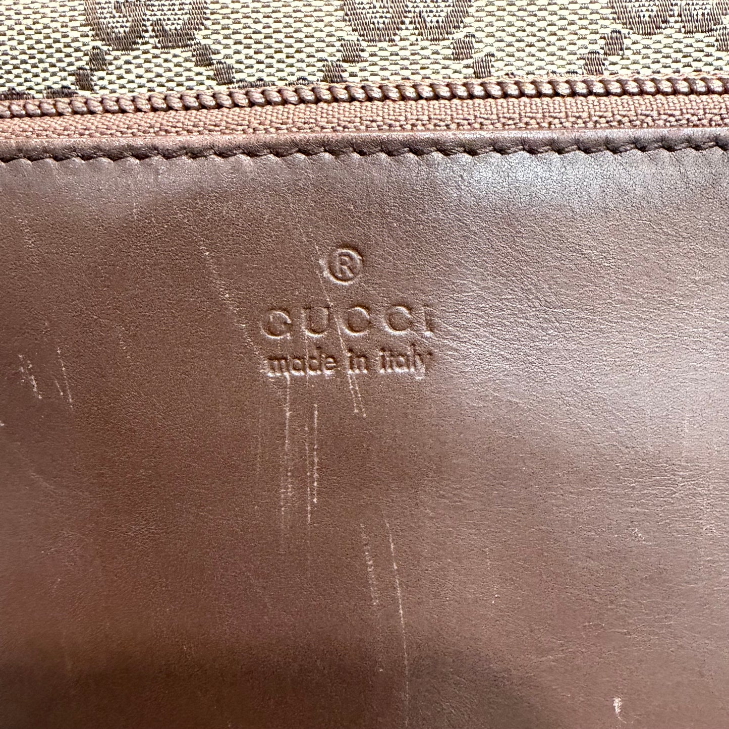 #3222 GUCCI Brown Canvas Large Tote