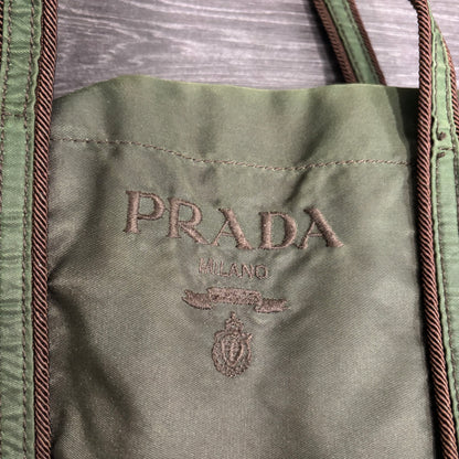 8891 PRADA Green Tessuto Tote