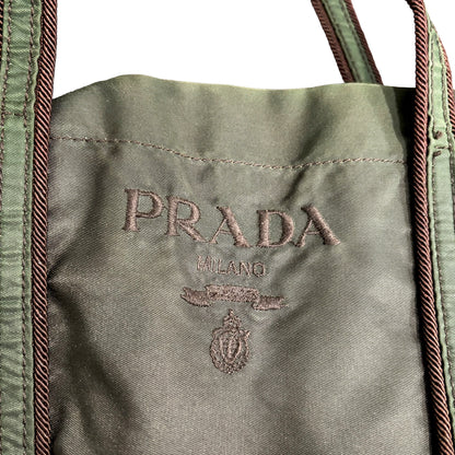 8891 PRADA Green Tessuto Tote
