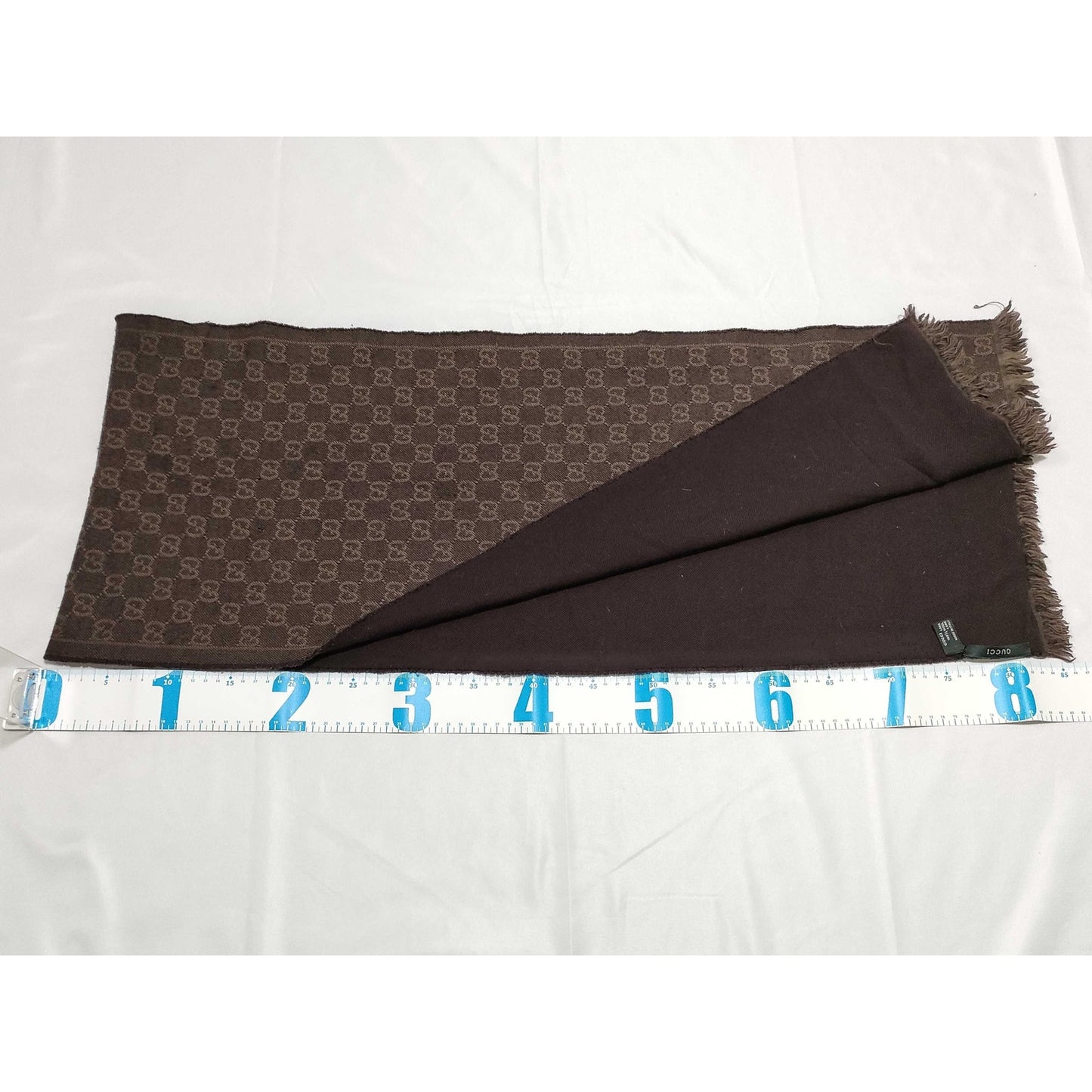 #104 GUCCI Brown Wool Scarf