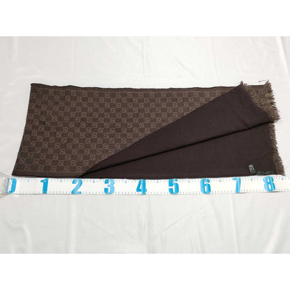 #104 GUCCI Brown Wool Scarf