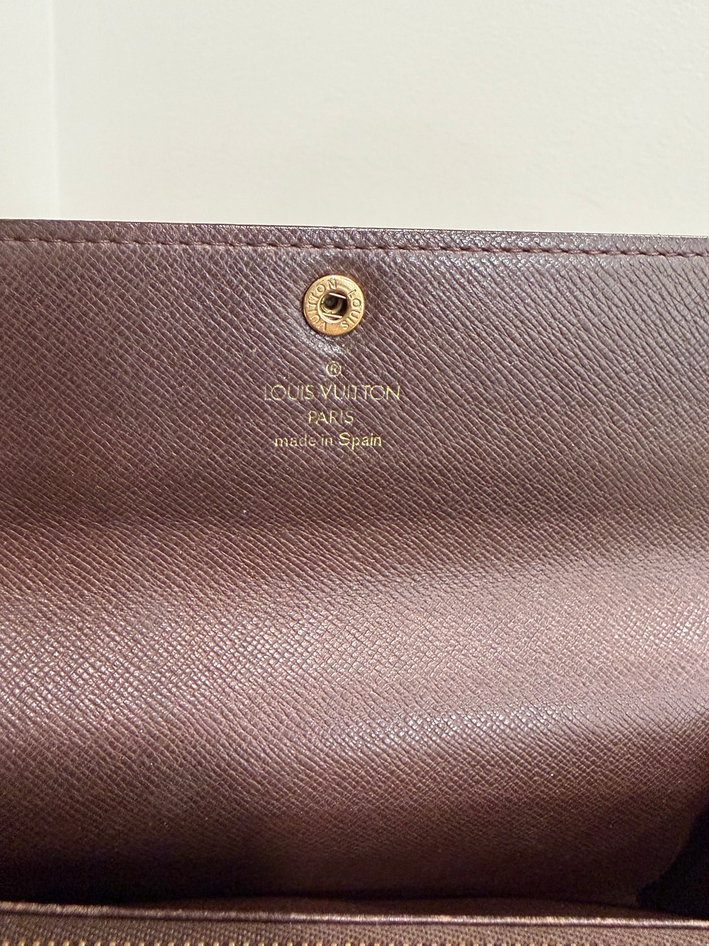 #1101-04 LOUIS VUITTON Damier Ebene Wallet with Removable Strap