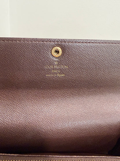 #1101-04 LOUIS VUITTON Damier Ebene Wallet with Removable Strap