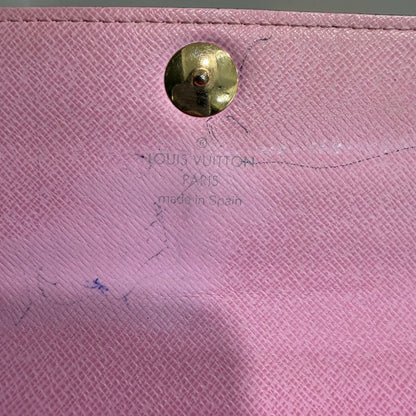 #1101-03 LOUIS VUITTON x MURAKAMI White & Pink Sarah Wallet with Removable Chain