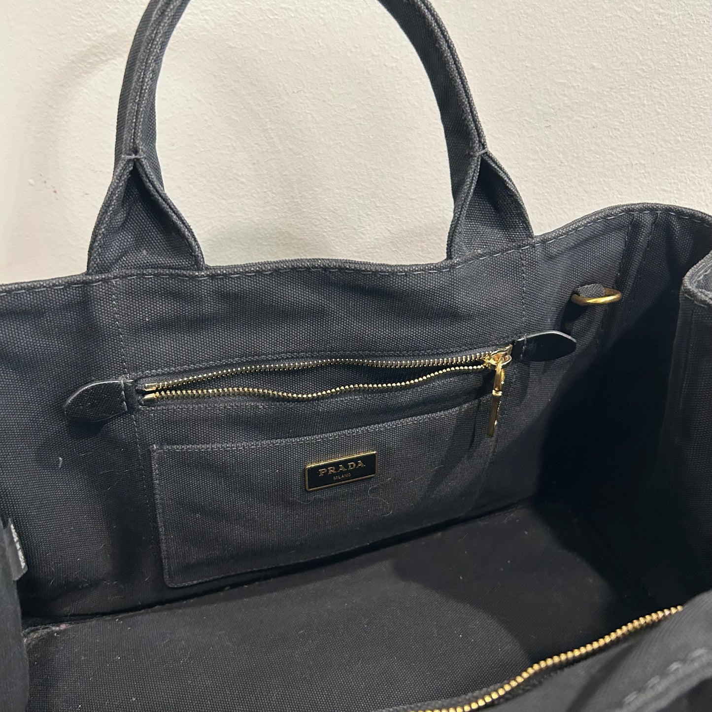 CLEARANCE #840 PRADA Canapa Large Tote (Black)