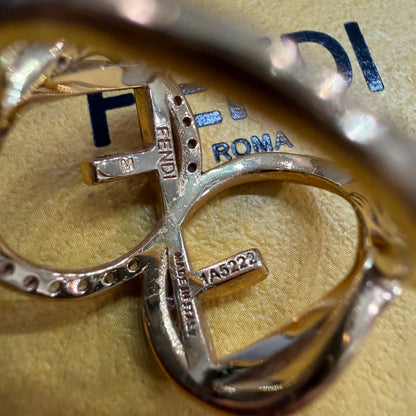 #1121 FENDI Gold-plated F is Fendi Ring Size 7