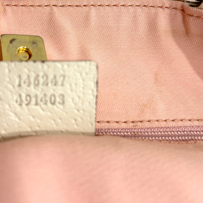 #1128 GUCCI GG Pink Canvas Abbey Pocket Shoulder Tote