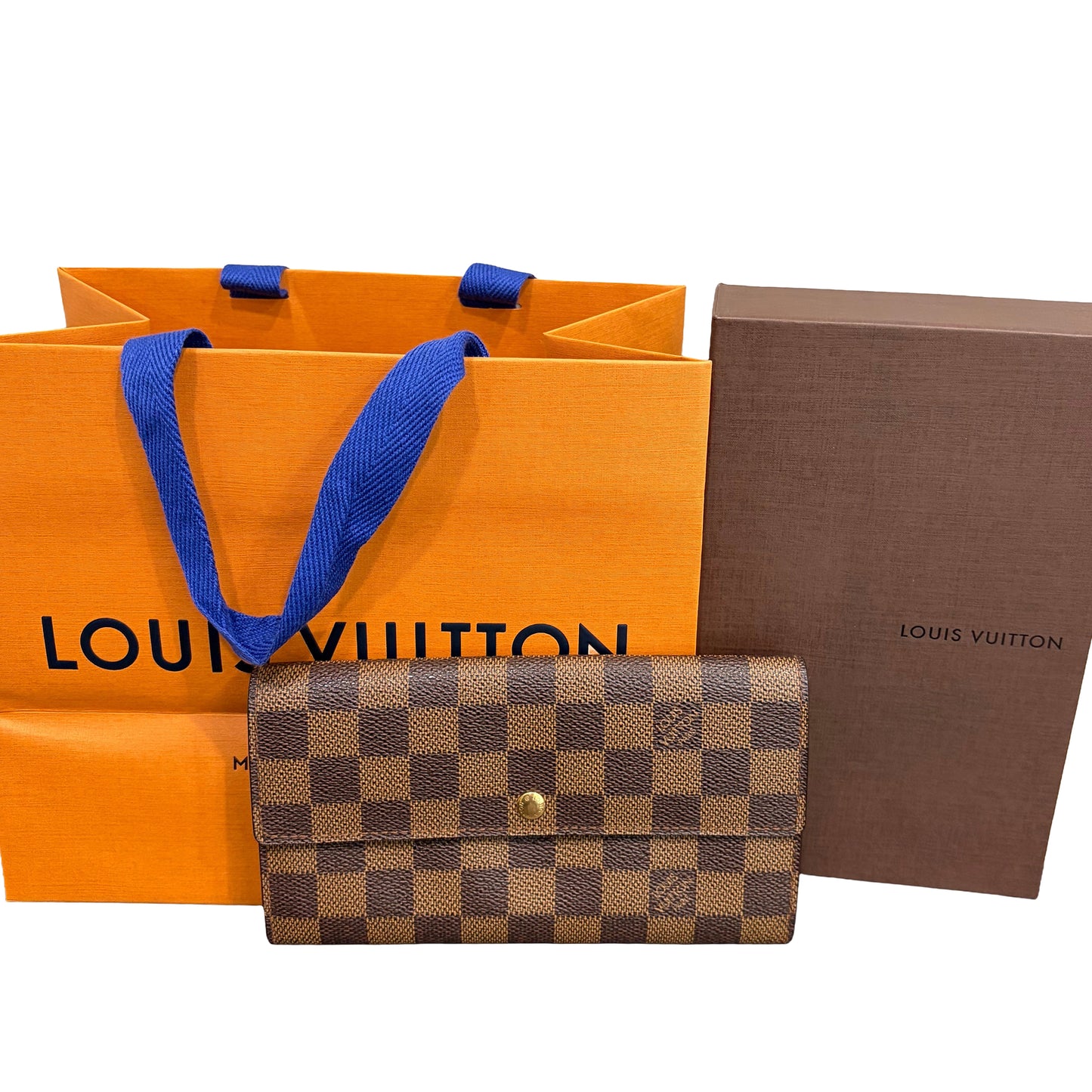 #1101-04 LOUIS VUITTON Damier Ebene Wallet with Removable Strap