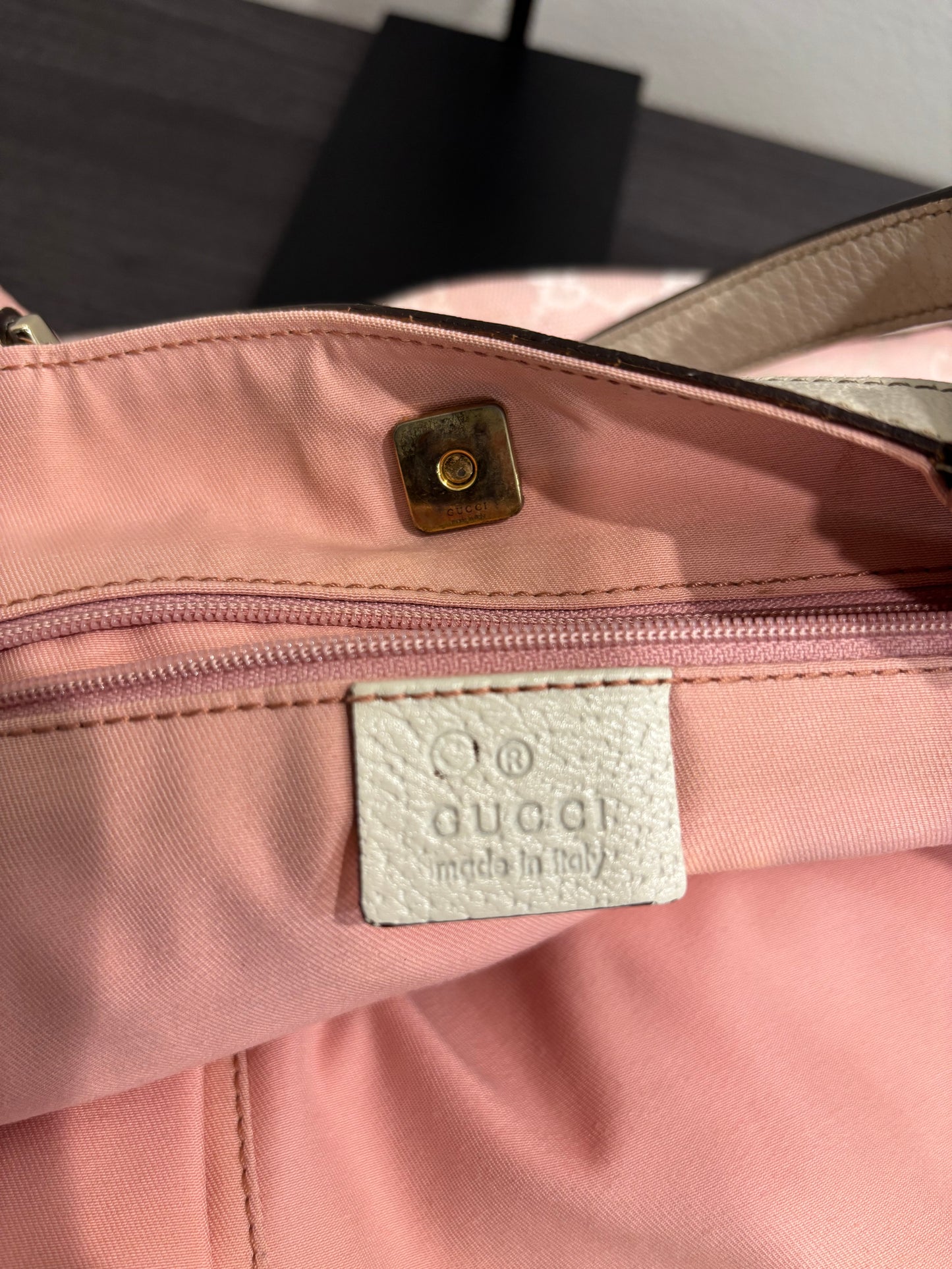 1128 GUCCI Pink Canvas Tote