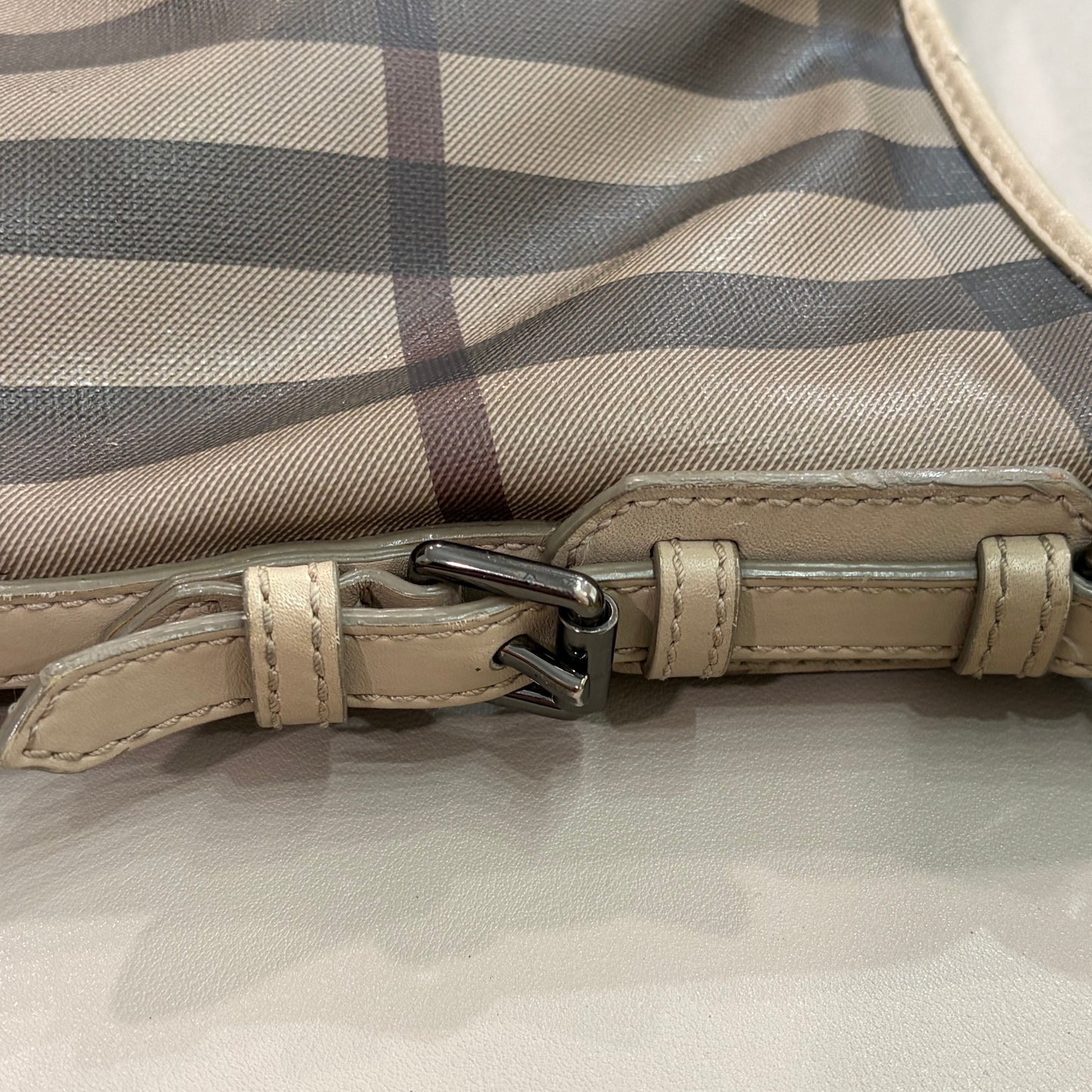 1215-02 BURBERRY Smoked Trench Coated Canvas Hartham Crossbody