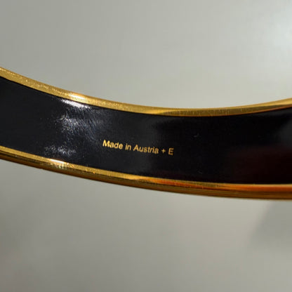 #1118 HERMES Les Leopards Wide Enamel Bangle