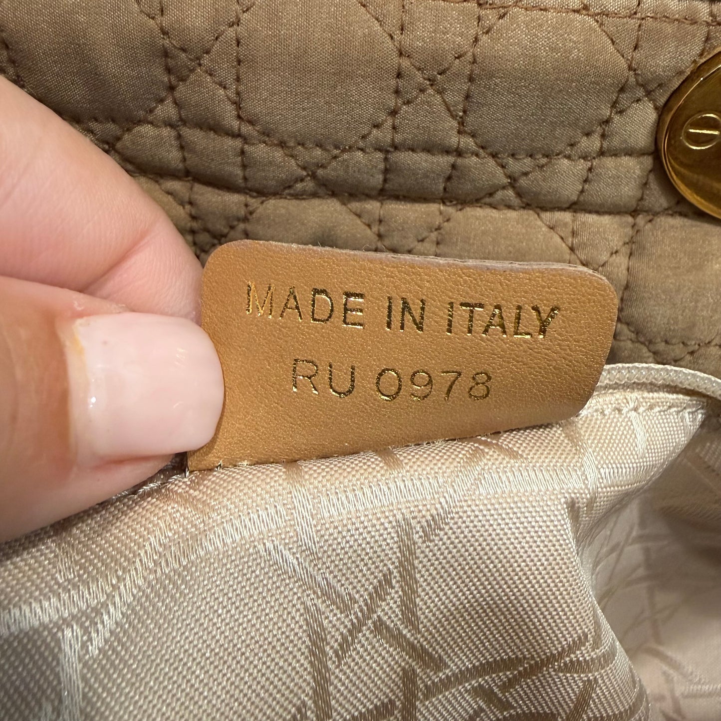 #1128 Vintage Lady Dior Brown Cannage Quilt Nylon
