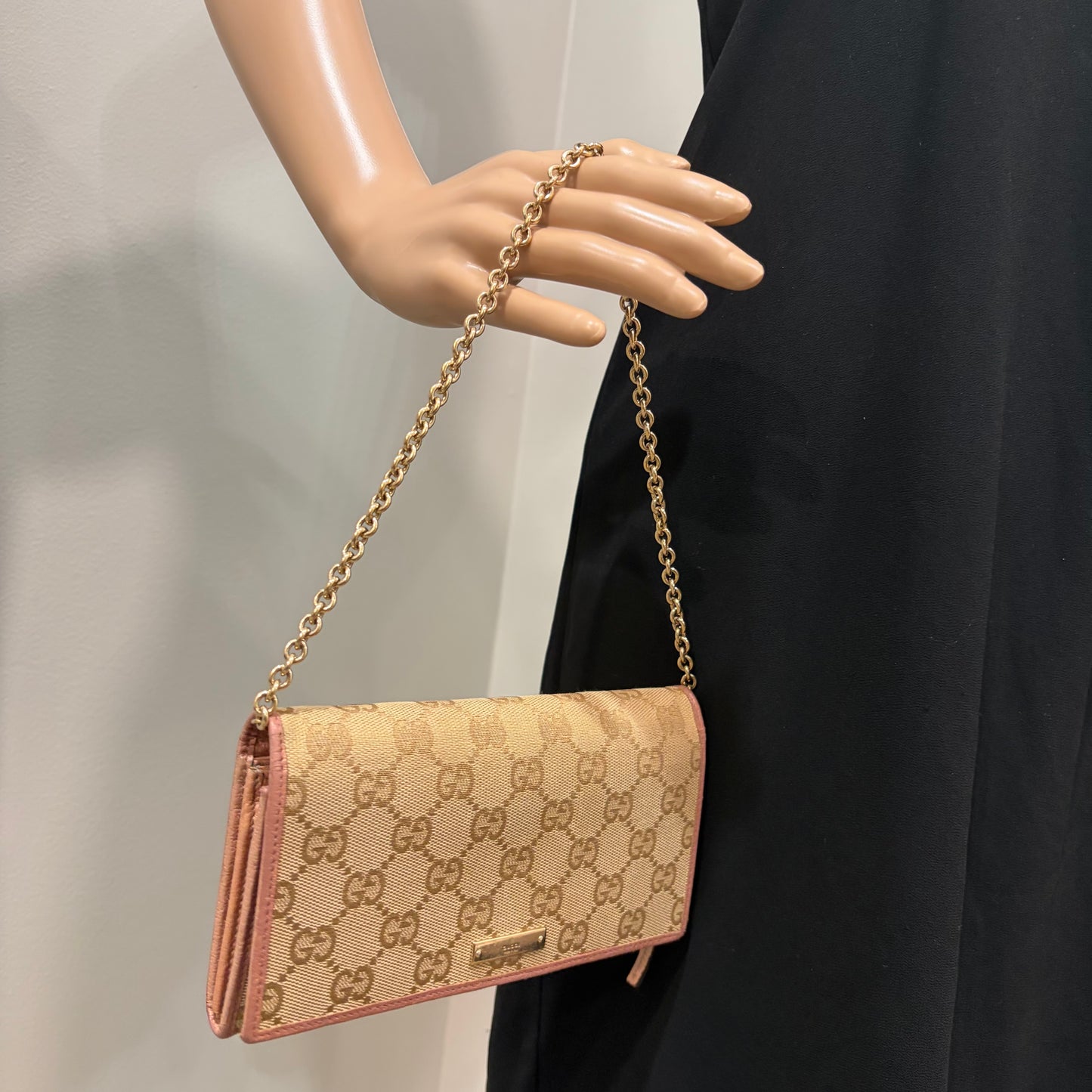 #3234 GUCCI Canvas Wallet on Chain