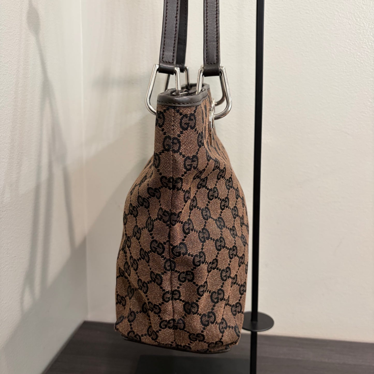 #9113 GUCCI Brown Canvas Eclipse Tote