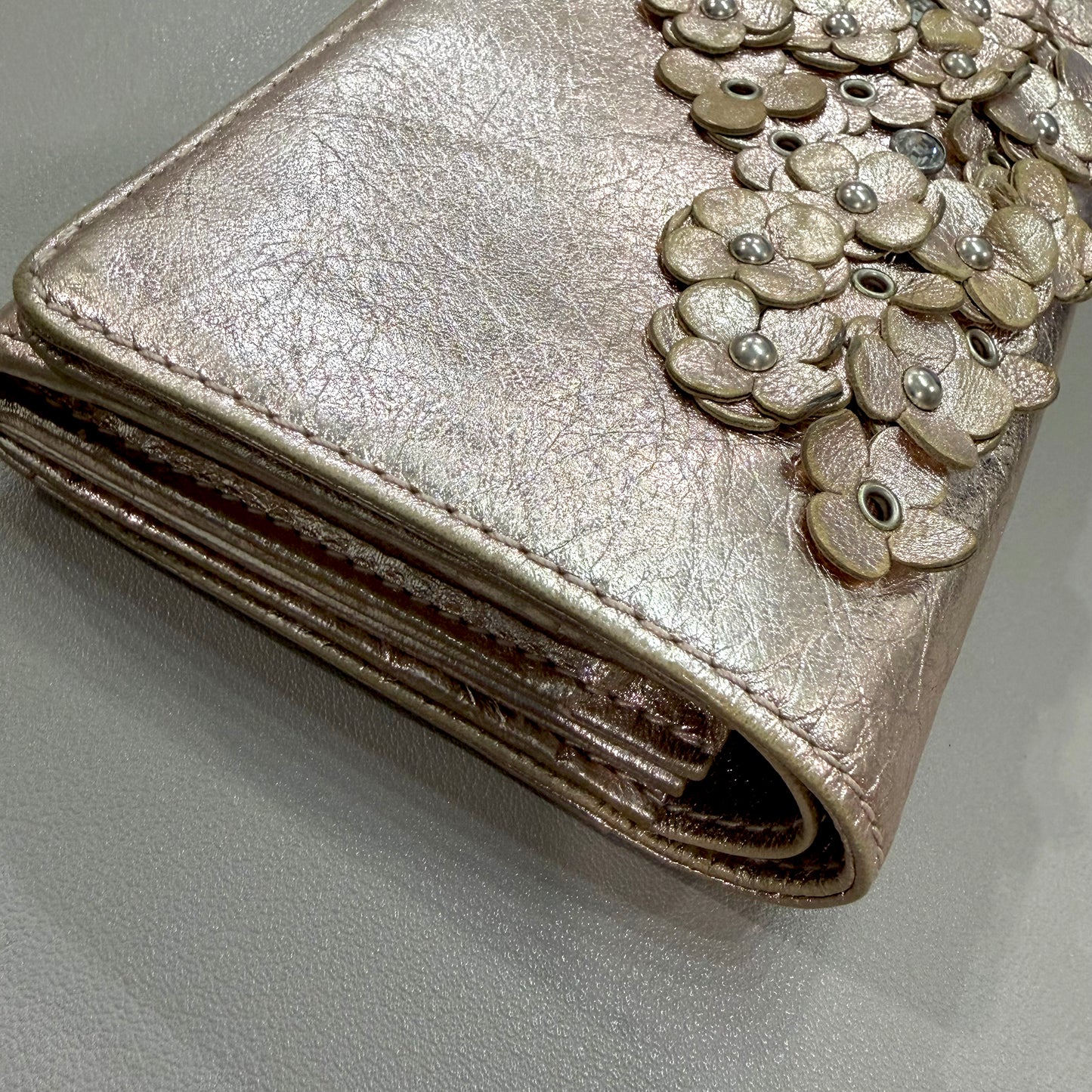 8825 ANTEPRIMA Rose Gold Metallic Wallet