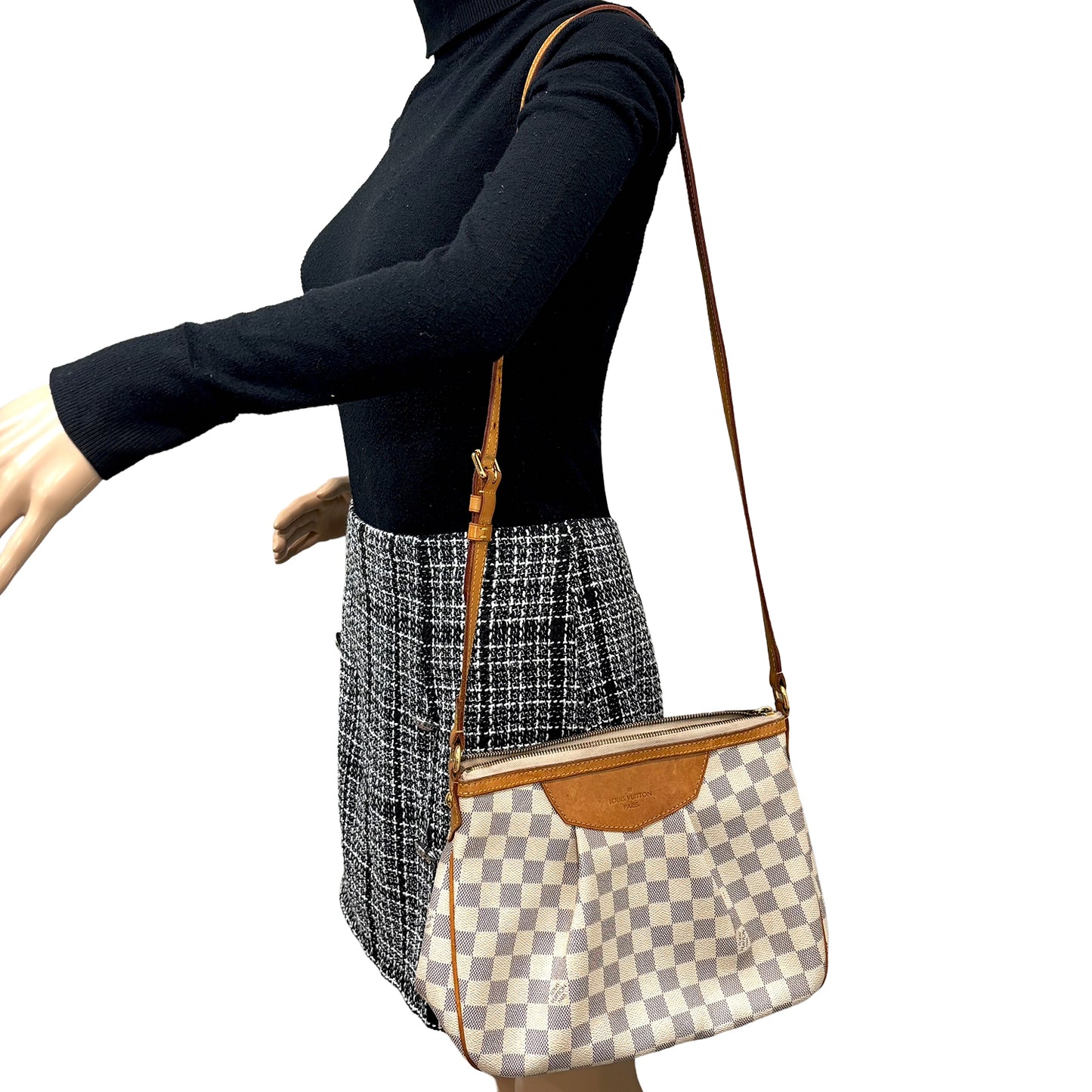 1127 LOUIS VUITTON Damier Azur Siracusa PM