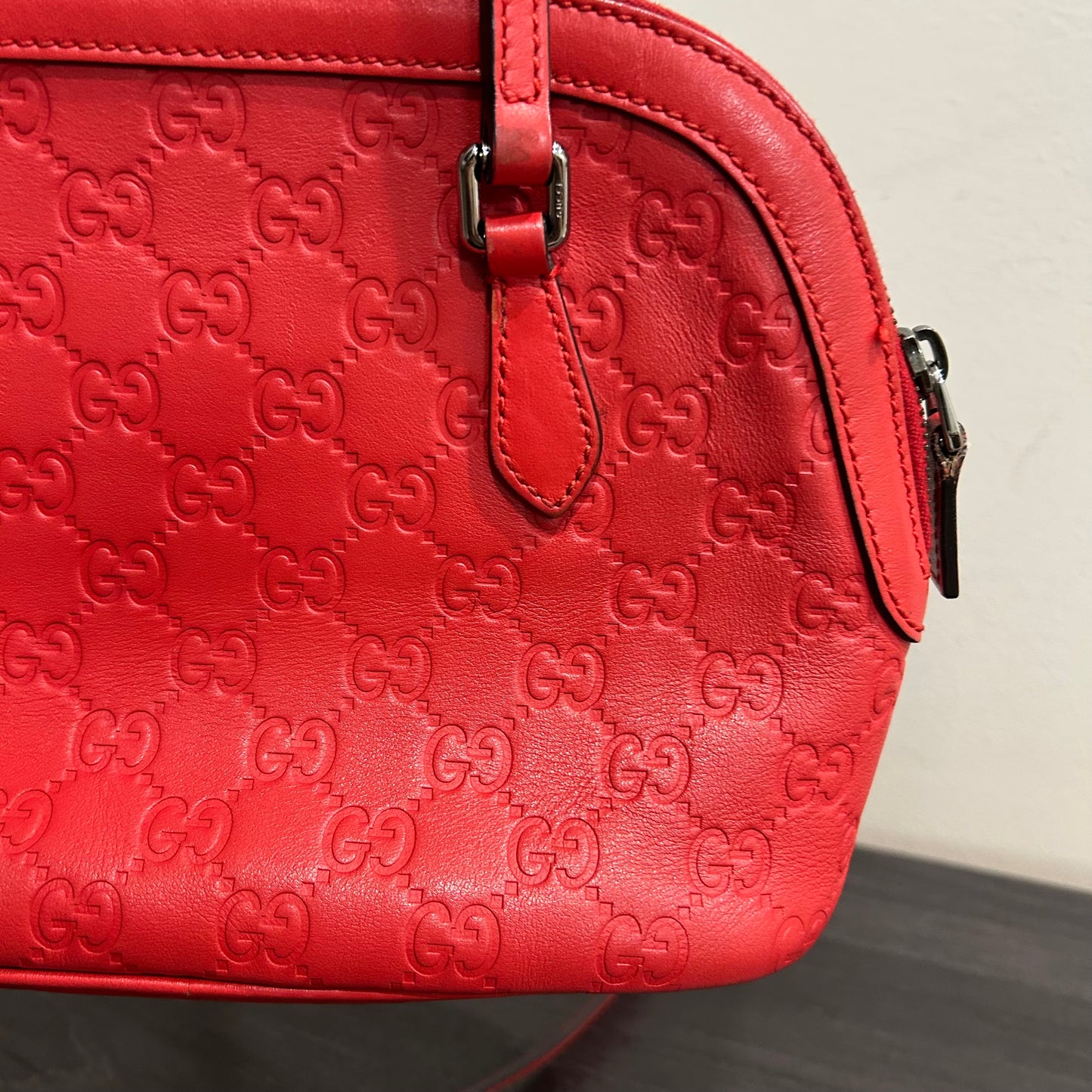 CLEARANCE #835 GUCCI Guccissima Dome Bag (Red)
