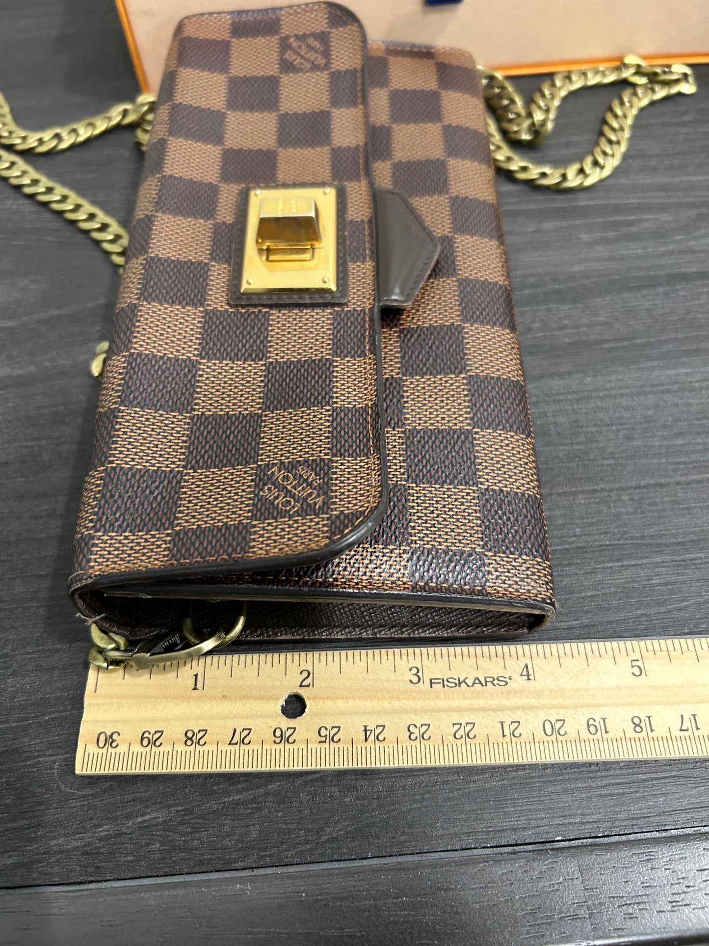 SOLD! Louis Vuitton Damier Wallet on Chain