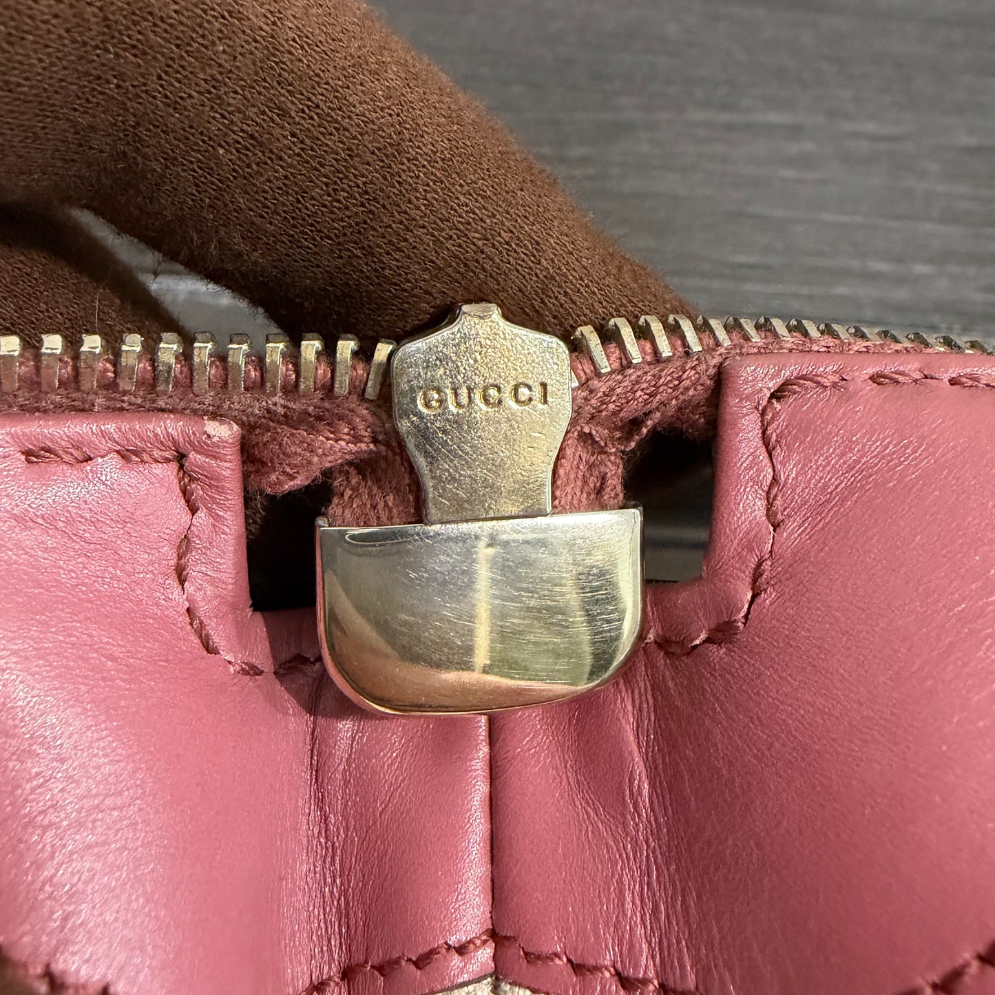 #9108 GUCCI Beige Canvas Sukey Bag