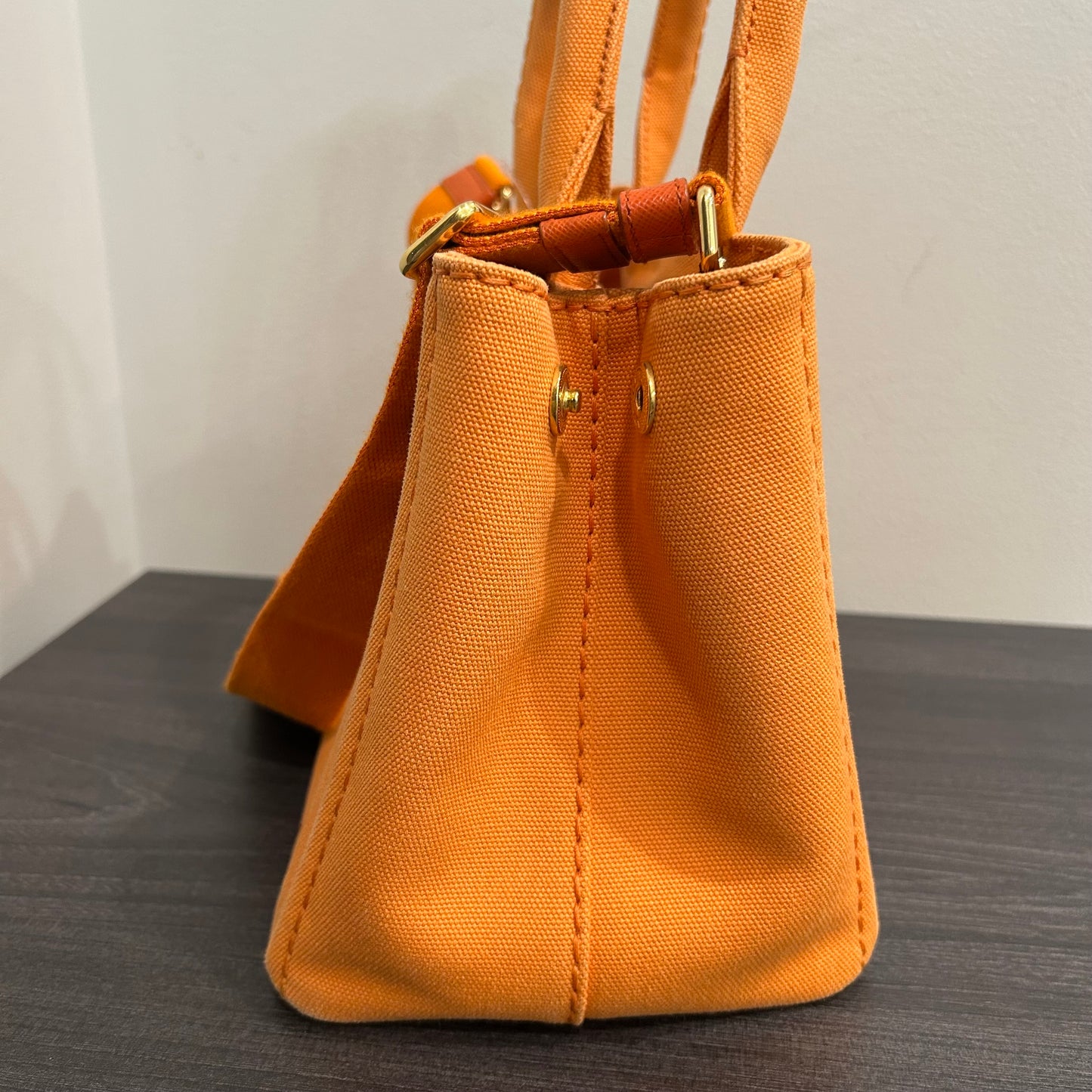 CLEARANCE #837 PRADA Canapa Tote (Orange)