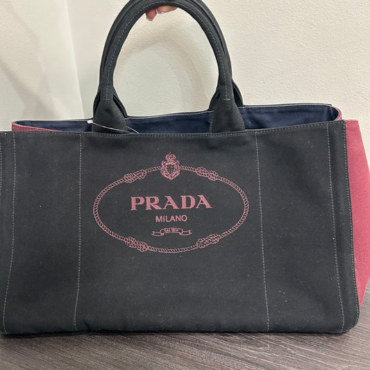 CLEARANCE #819 PRADA Canapa Extra Large Tote - Black