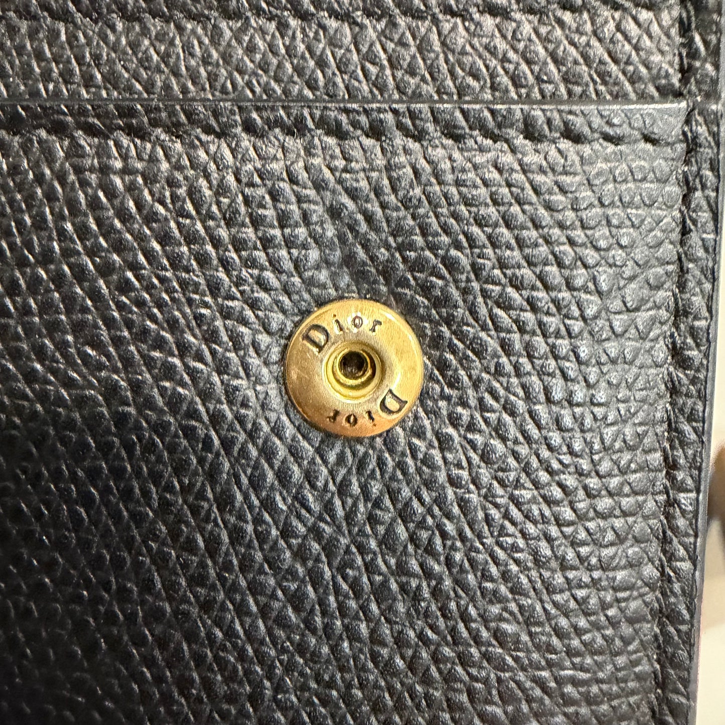 8903 DIOR Black Saddle Long Wallet with Chain MSRP $1,750