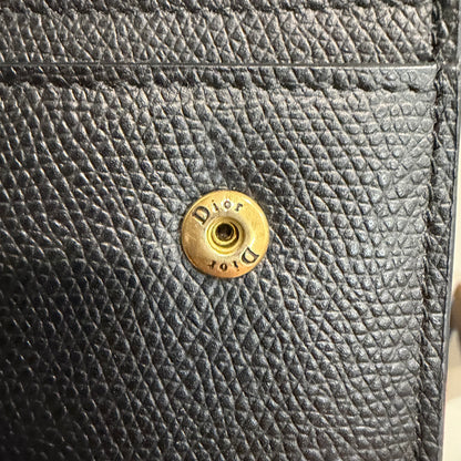 8903 DIOR Black Saddle Long Wallet with Chain MSRP $1,750