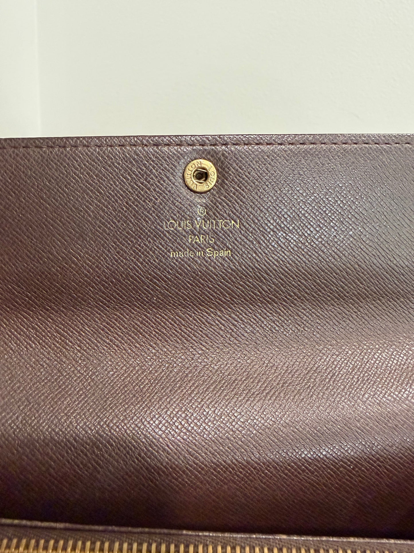 #1101-04 LOUIS VUITTON Damier Ebene Wallet with Removable Strap