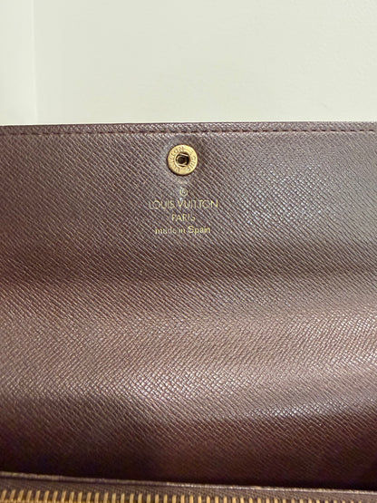 #1101-04 LOUIS VUITTON Damier Ebene Wallet with Removable Strap
