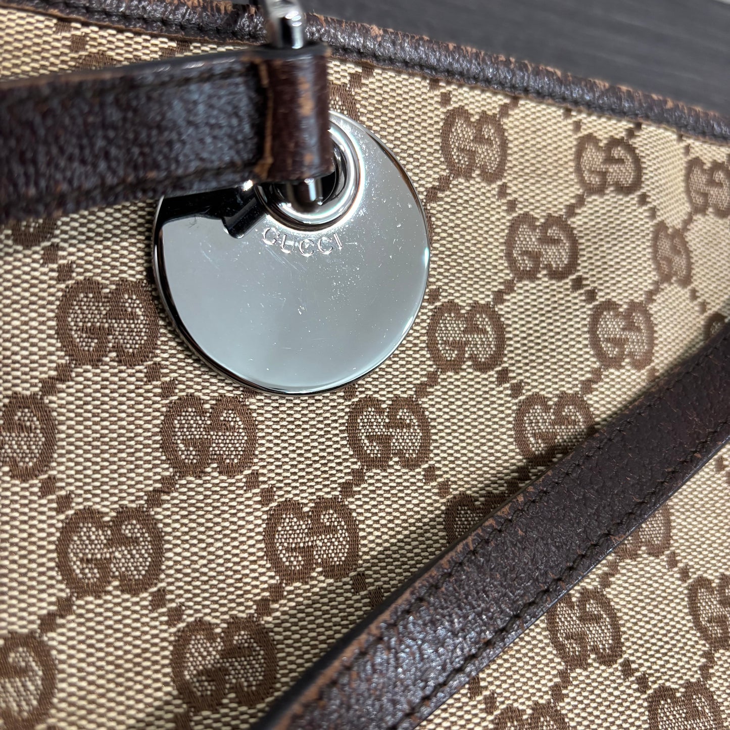 8871 GUCCI Brown Canvas Eclipse Tote