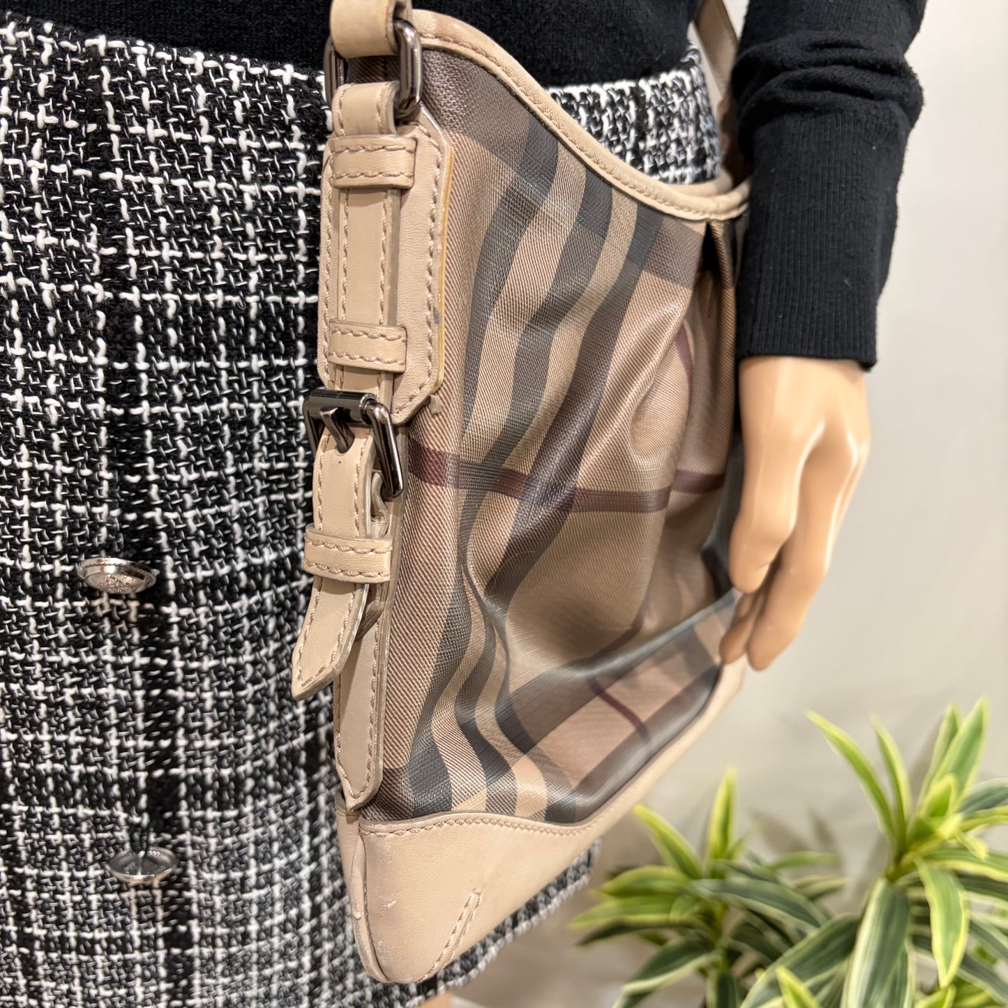 1215-02 BURBERRY Smoked Trench Coated Canvas Hartham Crossbody