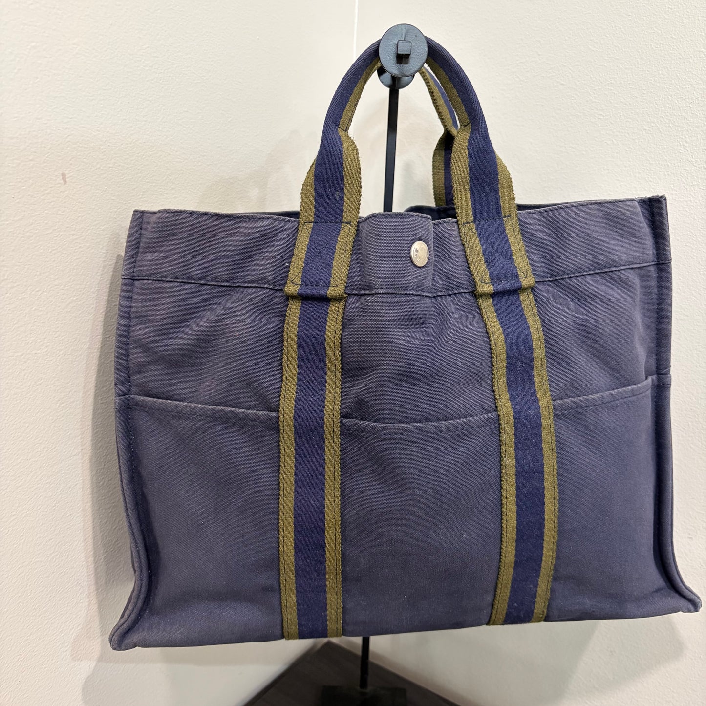#3223 HERMES Blue Ligne Tote
