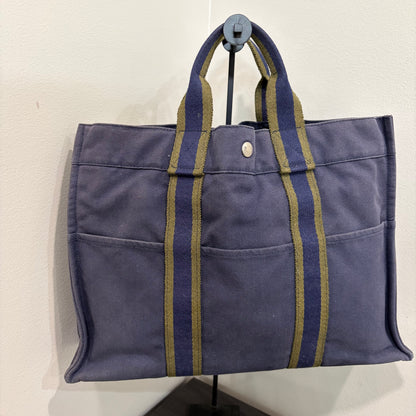 #3223 HERMES Blue Ligne Tote