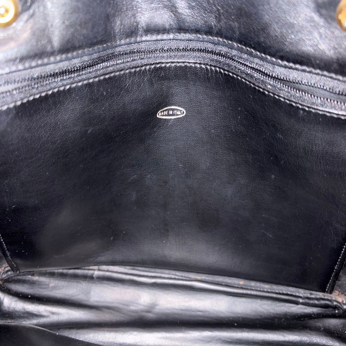 #1106 CHANEL Vintage Black Lambskin Tote