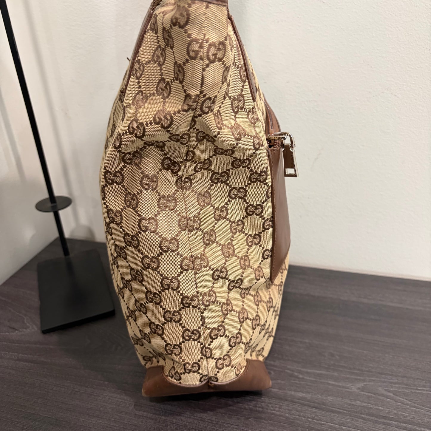 #3222 GUCCI Brown Canvas Large Tote