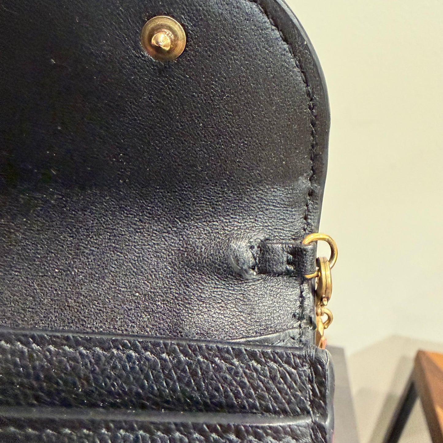 8903 DIOR Black Saddle Long Wallet with Chain MSRP $1,750