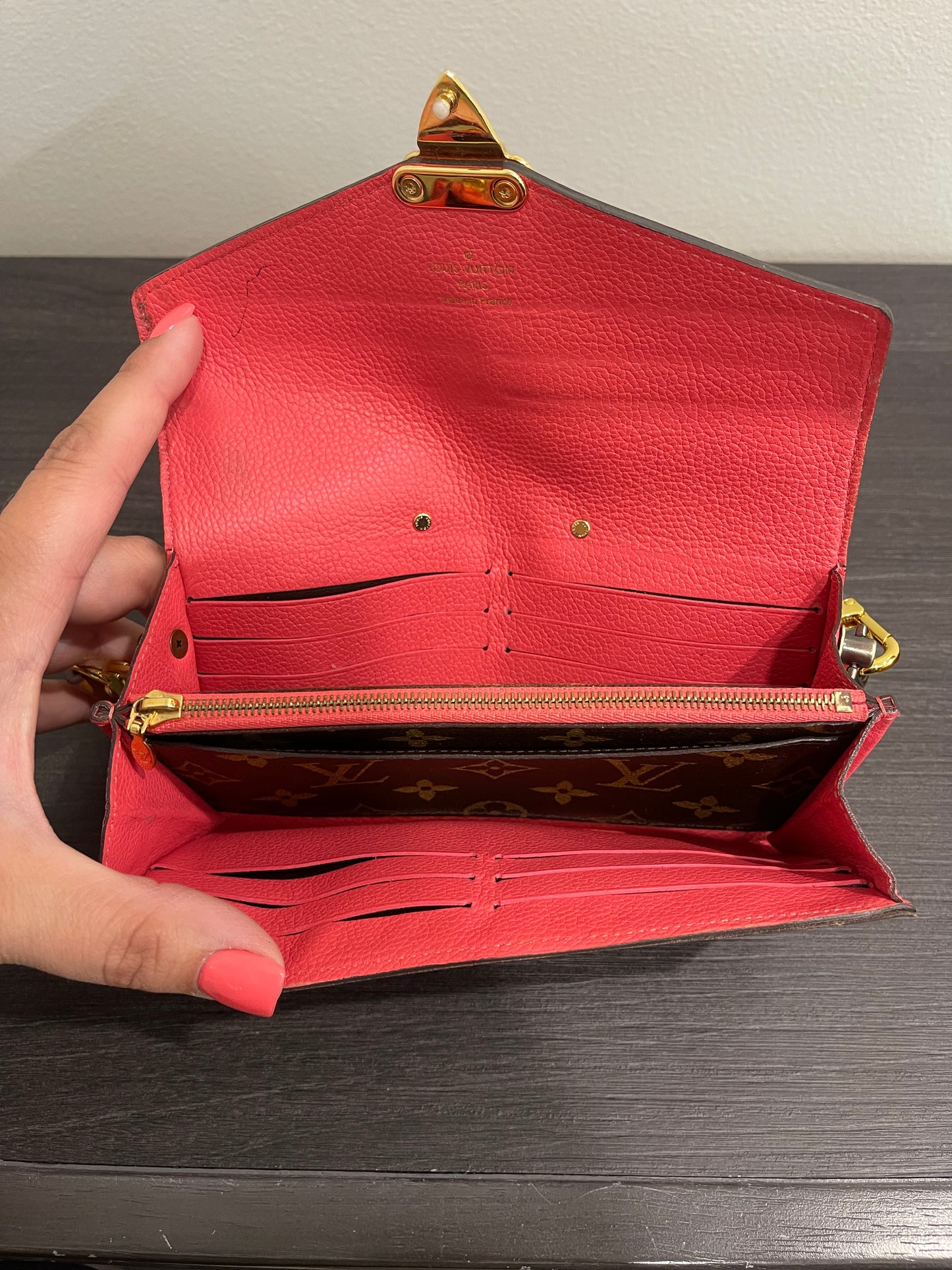 Louis Vuitton Monogram Rose Pallas Wallet & Storage Box