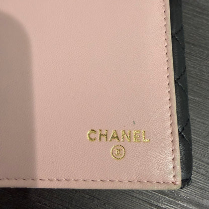 #3229 CHANEL Black Micro Quilt Wallet