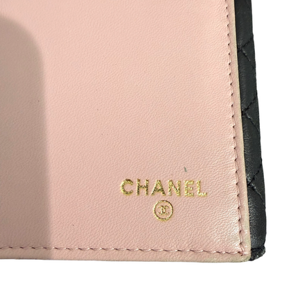 #3229 CHANEL Timeless Medallion Coco Mark Logo Lambskin Micro Quilt Wallet