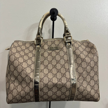 1106 GUCCI Brown/Gold Boston Bag