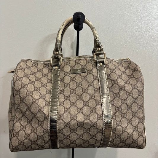 1106 GUCCI Brown/Gold Boston Bag