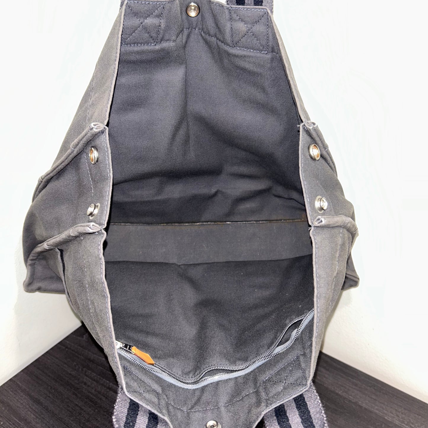 1017 HERMÈS Toile Fourre-Tout MM Tote Grey